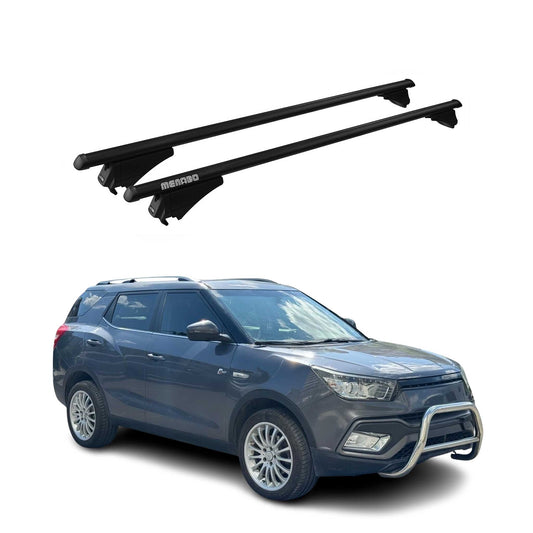 Menabo Grundträger Dachträger für Ssangyong XLV 2016-2025 ABE Alu Schwarz 2x