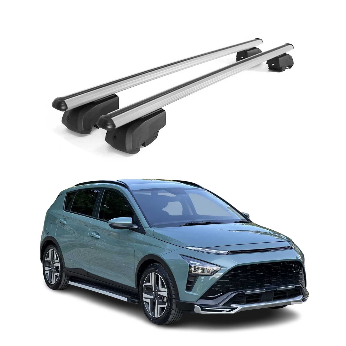 Dachträger Gepäckträger für Hyundai Bayon 2020-2025 Querträger ABE Alu Grau
