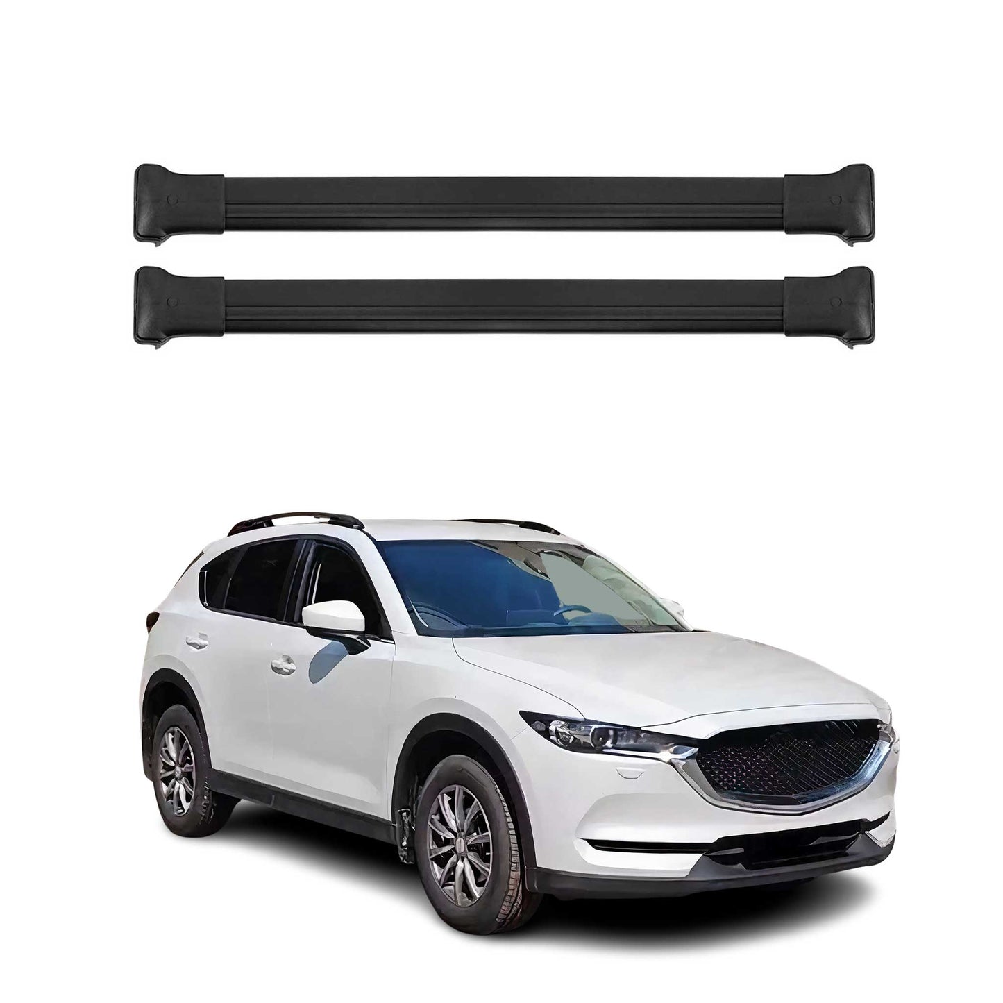 Portbagaj de plafon pentru Mazda CX-5 2017-2025 75kg aluminiu negru 2 buc
