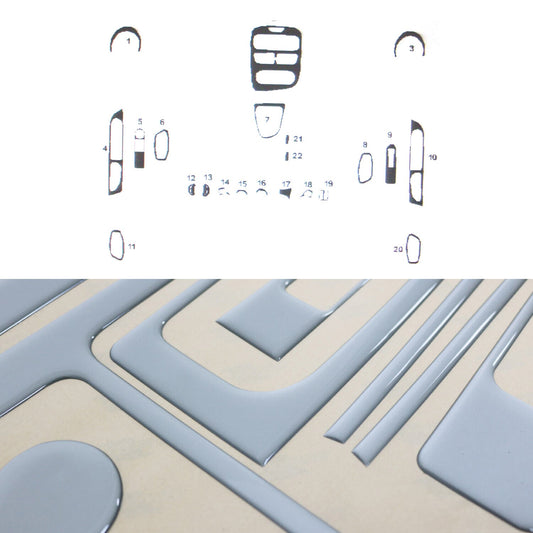 Innenraum Dekor Cockpit für Renault Clio 2012-2019 Aluminium Optik 22tlg
