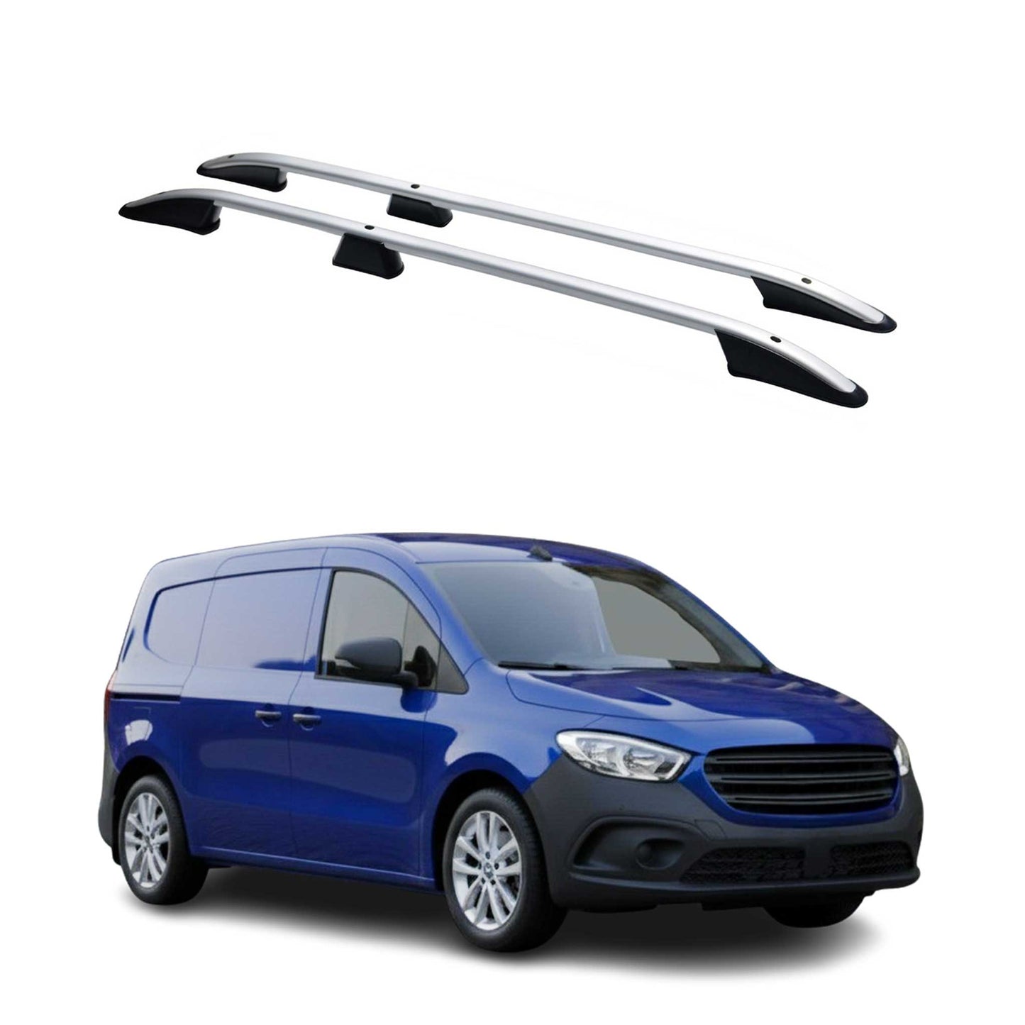 Dachreling Relingträger für Mercedes Citan 2021-2025 Alu Silber 2 tlg