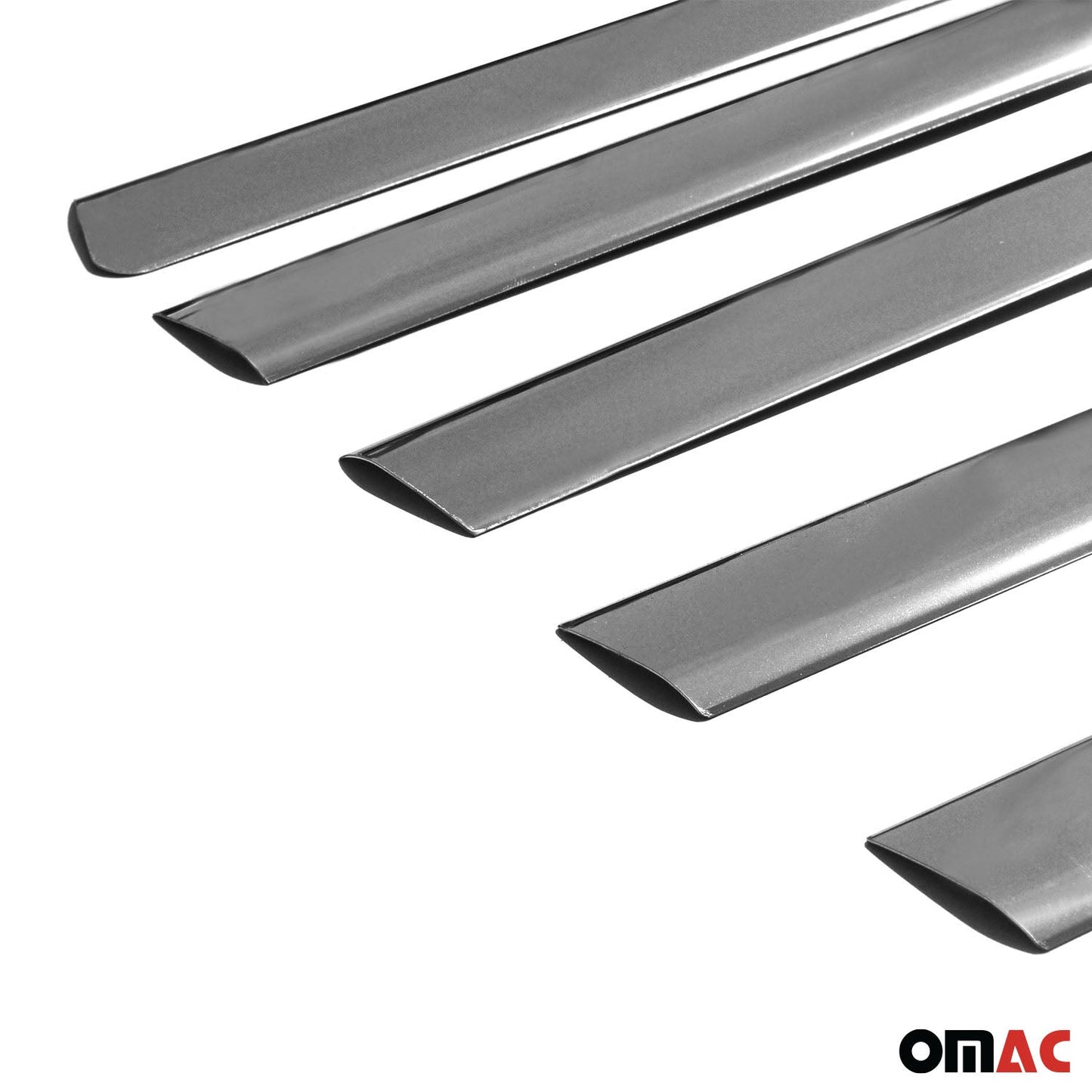 Seitentürleiste für VW Transporter T5 2003-2015 Einzeltür L2 Chrom Dunkel 7tlg