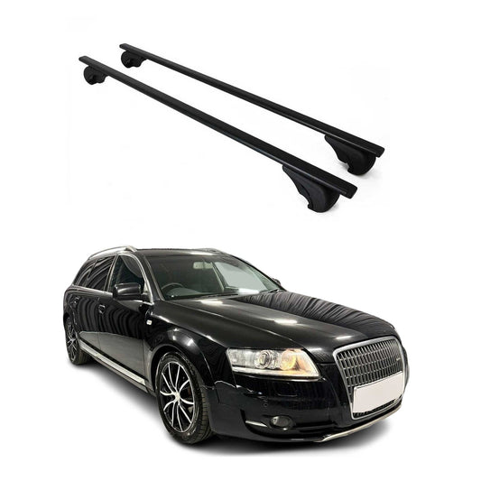 Dachträger Grundtäger für Audi A6 C6 Allroad 2006-2011 75kg Metall Schwarz 2 tlg