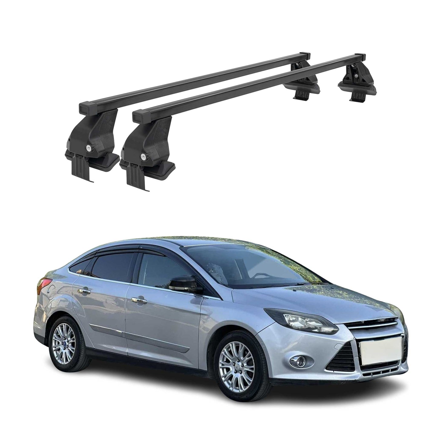 Menabo Portbagaj de plafon pentru Ford Focus 2011-2018 50kg Oțel Negru 2 buc