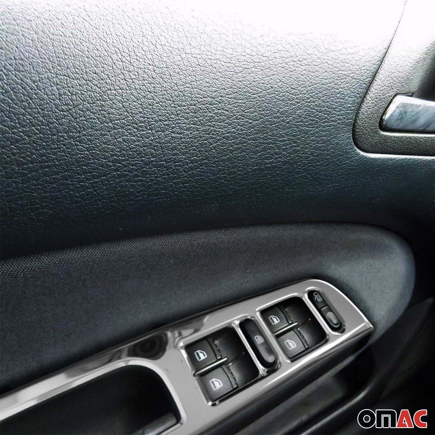 Comutator cadru regulator geam pentru Skoda Octavia 1999-2004 oțel inoxidabil cromat 1 buc.