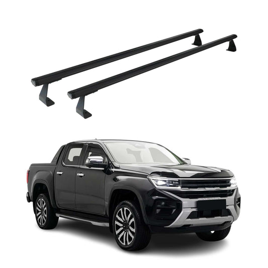 Portbagaj de plafon VW Amarok 2022-2025, aluminiu negru, 2 piese