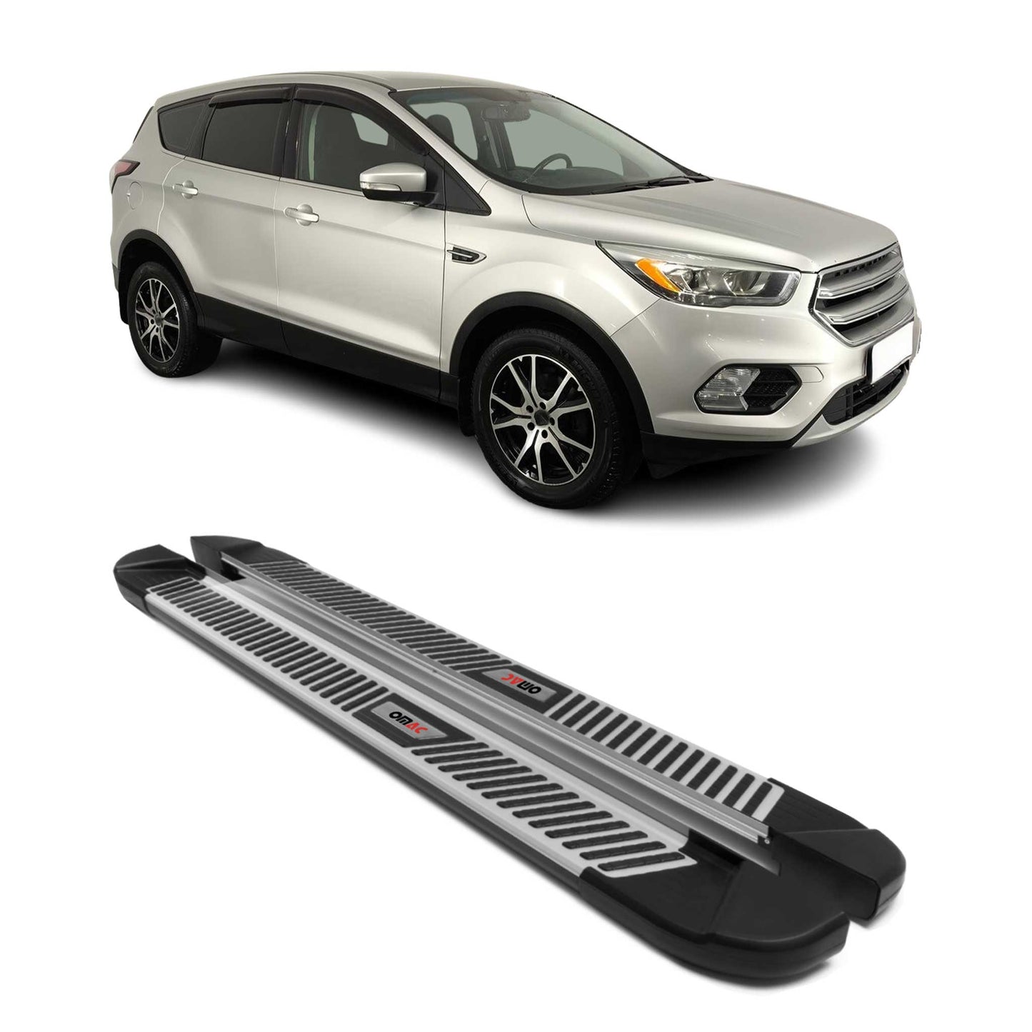 Trittbretter Seitenbretter Seitenschweller für Ford Kuga 2012-2019 Alu Schwarz