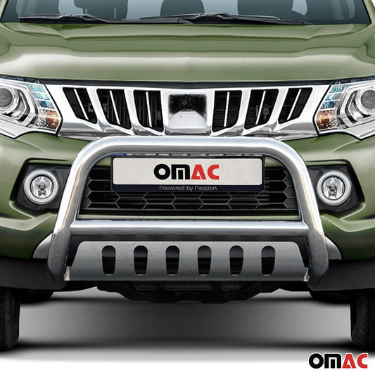 Bară de protecție față pentru Mitsubishi L200 2015-2022, omologată ABE, oțel inoxidabil, argintiu