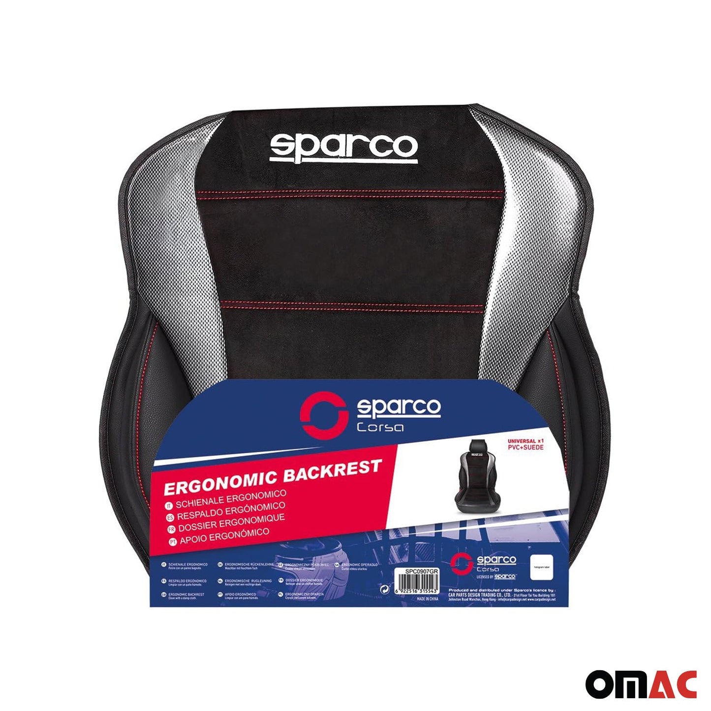 SPARCO Sitzkissen Sitzauflage Sitzschoner Universal Schwarz Grau Auto-Sitzschutz