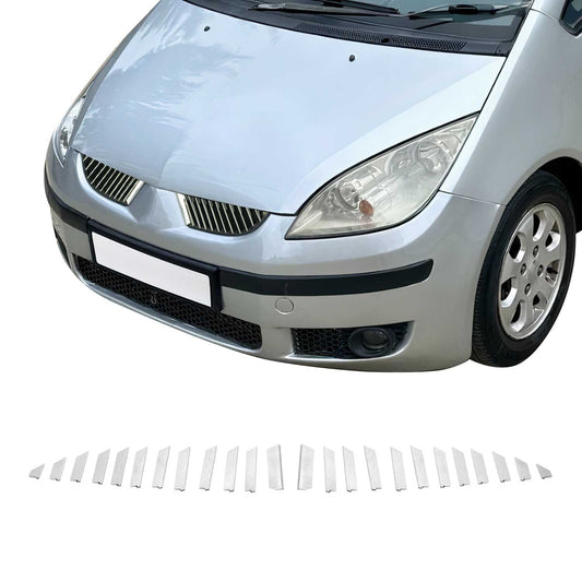 Benzi grilă radiator pentru Mitsubishi Colt Z3, oțel inoxidabil, argintiu, 24 bucăți