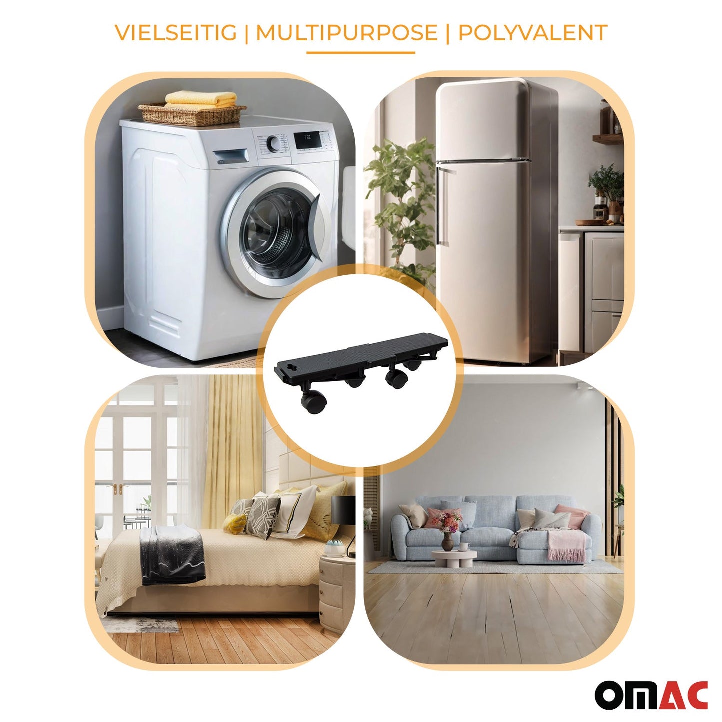 Möbel-Transportroller 170 kg Möbelroller Plattform Lenkrollen Trittbrett 2 tlg