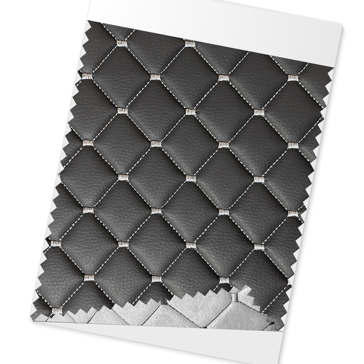 Polsterstoff Kunstleder Polster Autostoff Gesteppt Autopolsterstoff Grau