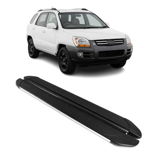 Trittbretter Seitenschweller für Kia Sportage 2004-2010 Aluminium Schwarz Silber