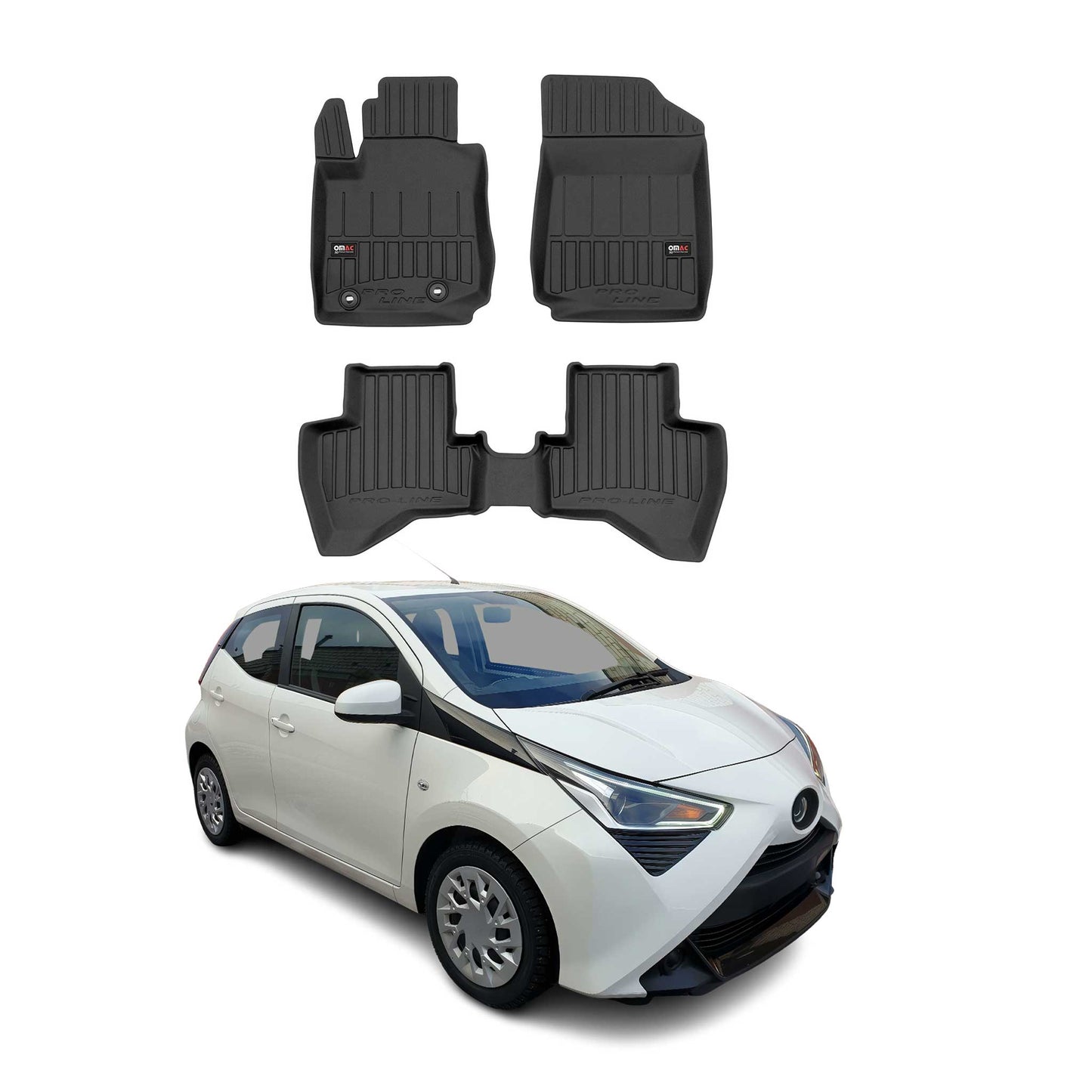 2014-2022 Toyota Aygo Fußmatten TPE Schwarz 3 tlg