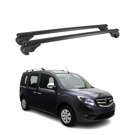 Portbagaj de plafon pentru Mercedes Citan W415 2012-2021 75kg aluminiu negru 2 buc