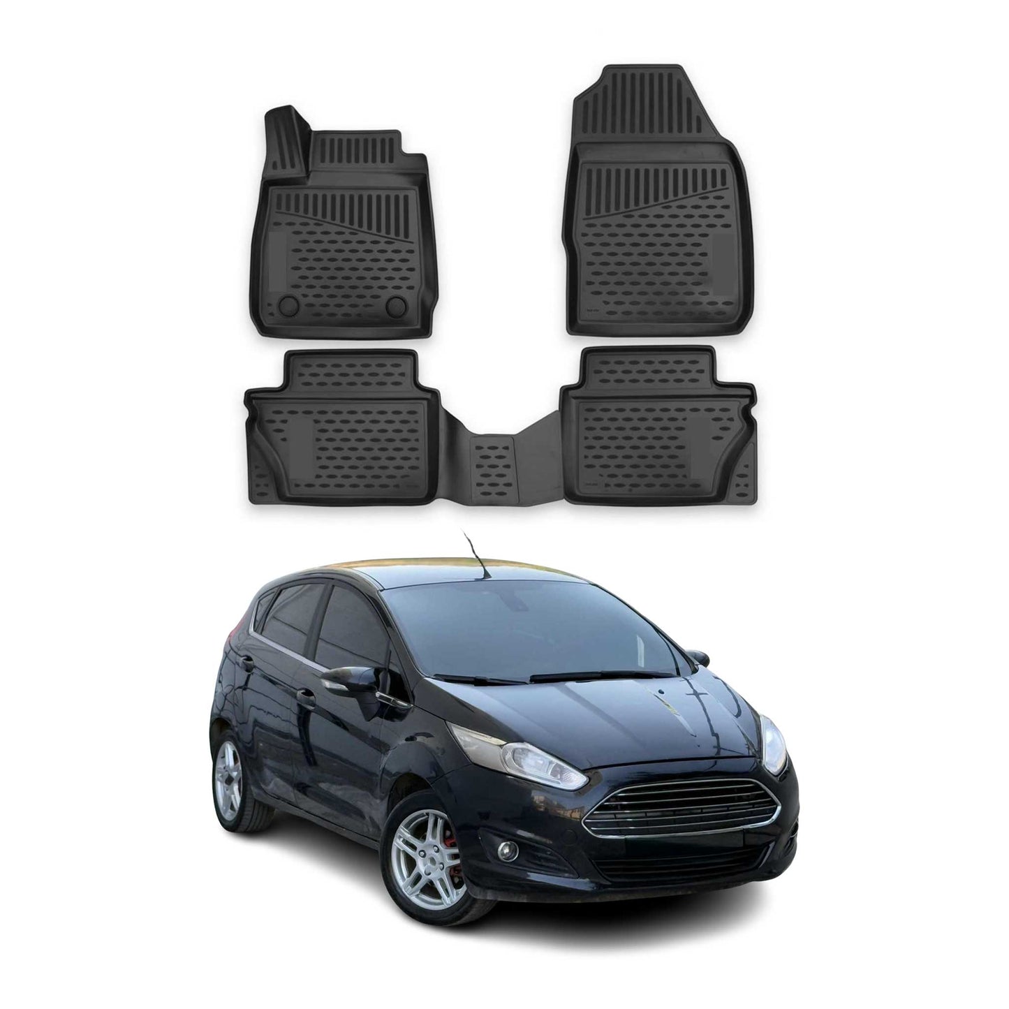 2008-2017 Ford Fiesta 4tür Fußmatten TPE Schwarz 4 tlg