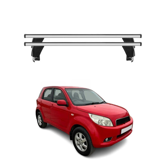 Menabo Dachträger Grundtäger für Daihatsu Terios 2006-2017 50kg Alu Silber 2 tlg