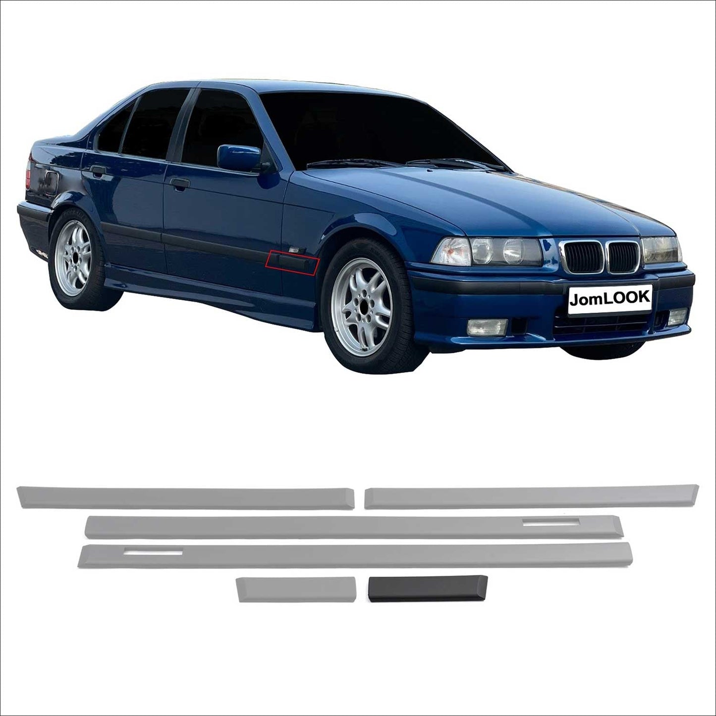 Ornamente laterale JOM pentru praguri laterale BMW Seria 3 E36 Sedan Touring, negre, 6 buc.