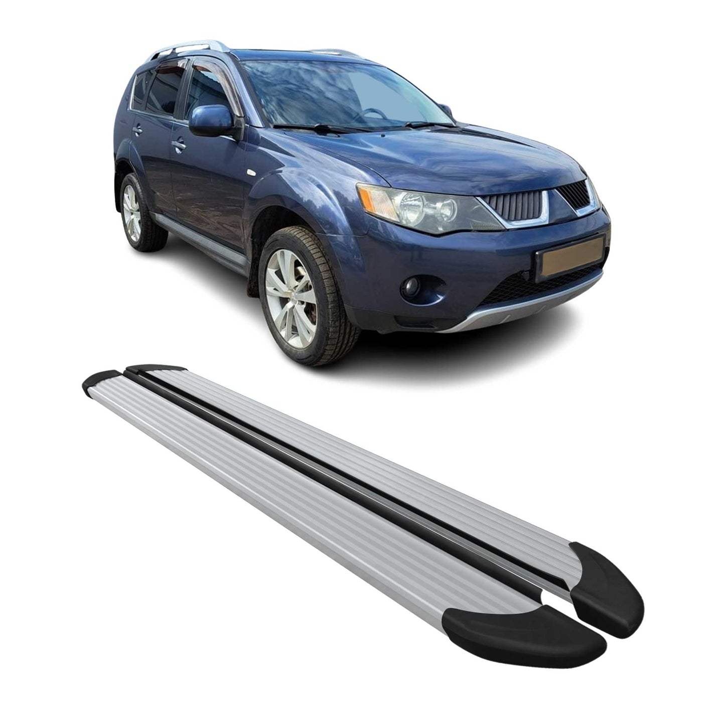 Trittbretter Seitenschweller für Mitsubishi Outlander 2007-2012 Alu Silber 2tlg