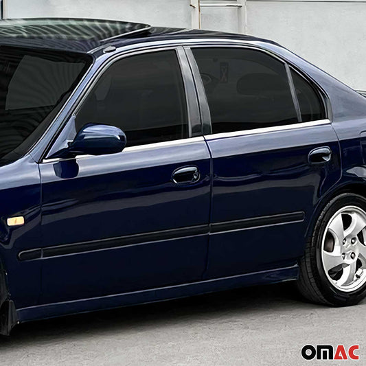 Benzi decorative geamuri pentru Honda Civic 6 Saloon 1998-2002, oțel inoxidabil, 4 bucăți