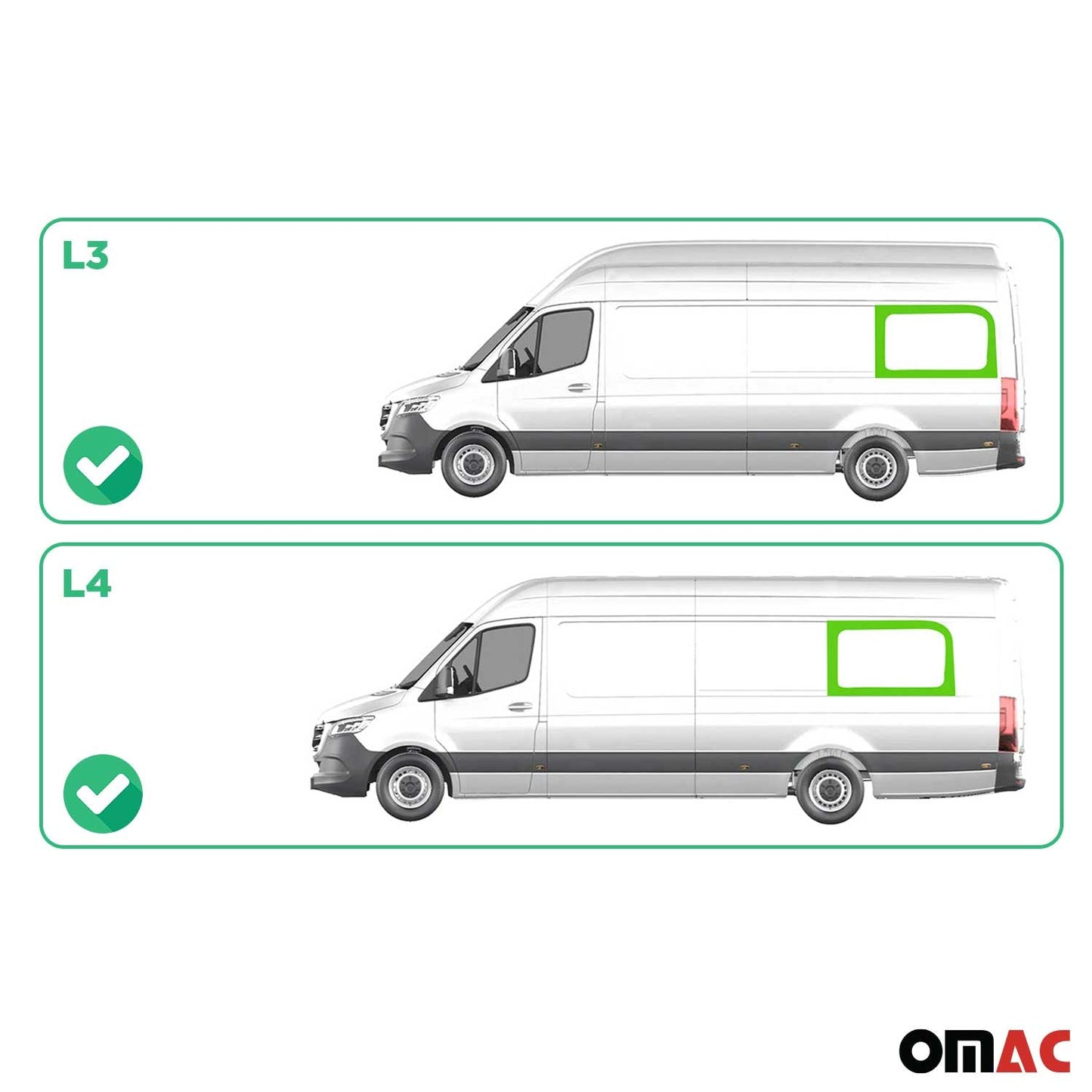 Fensterscheibe für Mercedes Sprinter W906 2006-2018 Hintere linke Seite L3 L4