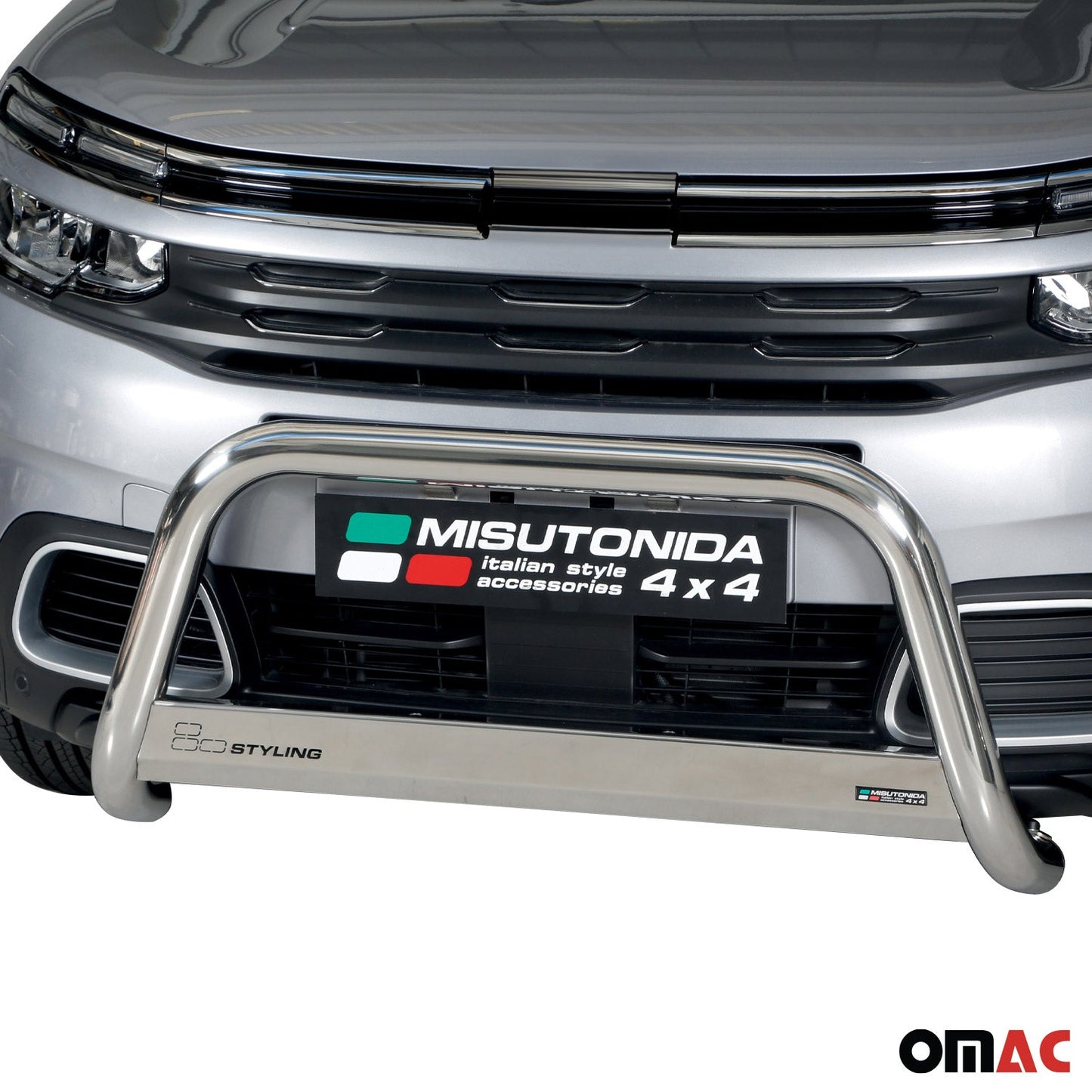 Bară de protecție/buton față pentru Citroen C5 Aircross 2018-2022, ø63mm, oțel, argintiu