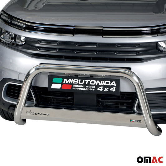 Bară de protecție/buton față pentru Citroen C5 Aircross 2018-2022, ø63mm, oțel, argintiu