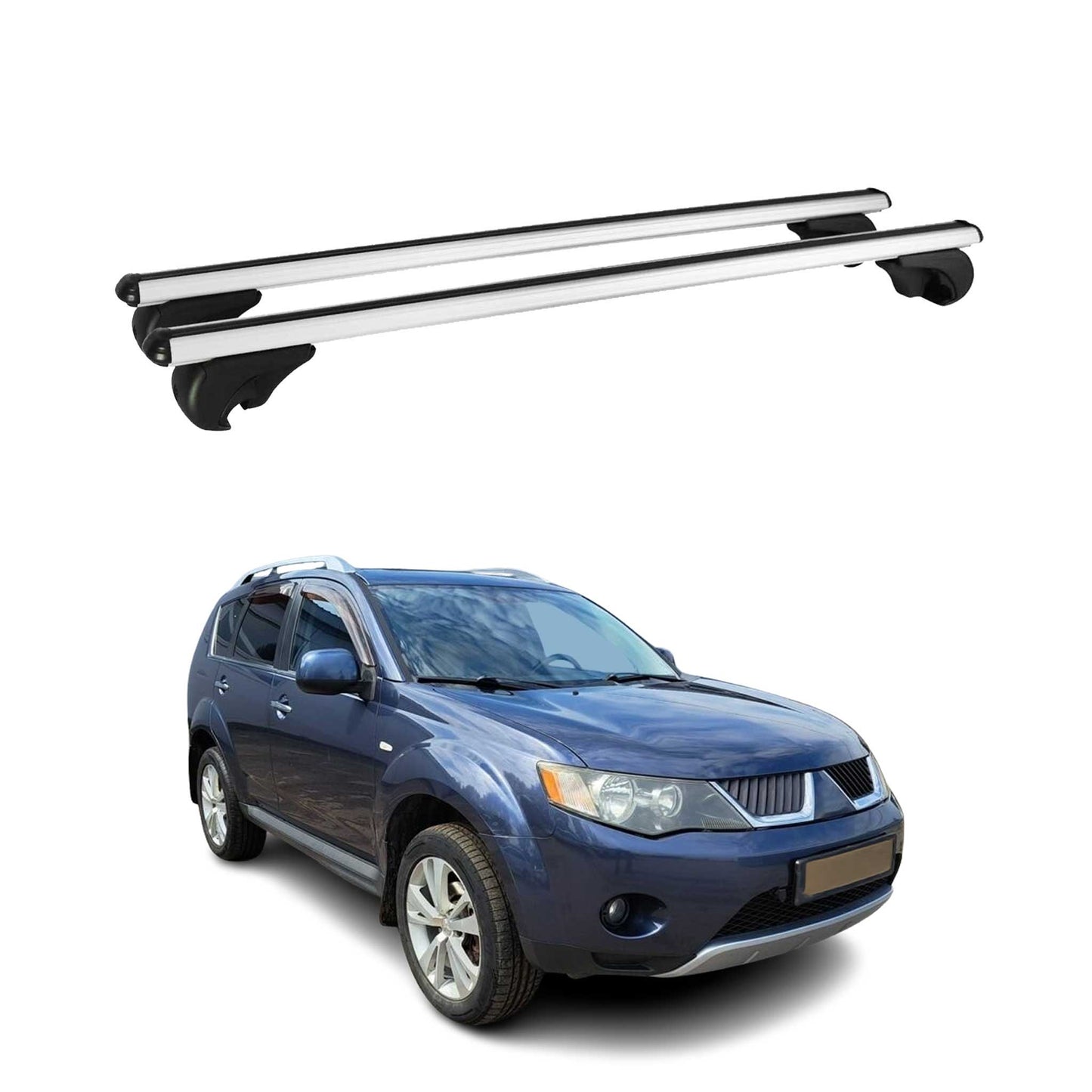 Dachträger Grundtäger für Mitsubishi Outlander 2006-2012 75kg Alu Silber 2 tlg
