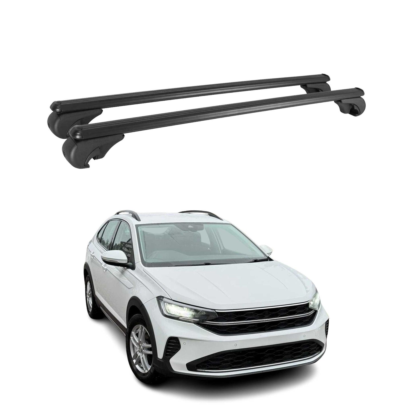 Dachträger für VW Taigo 2020-2025 Gepäckträger Grundträger Aluminium Schwarz 2x