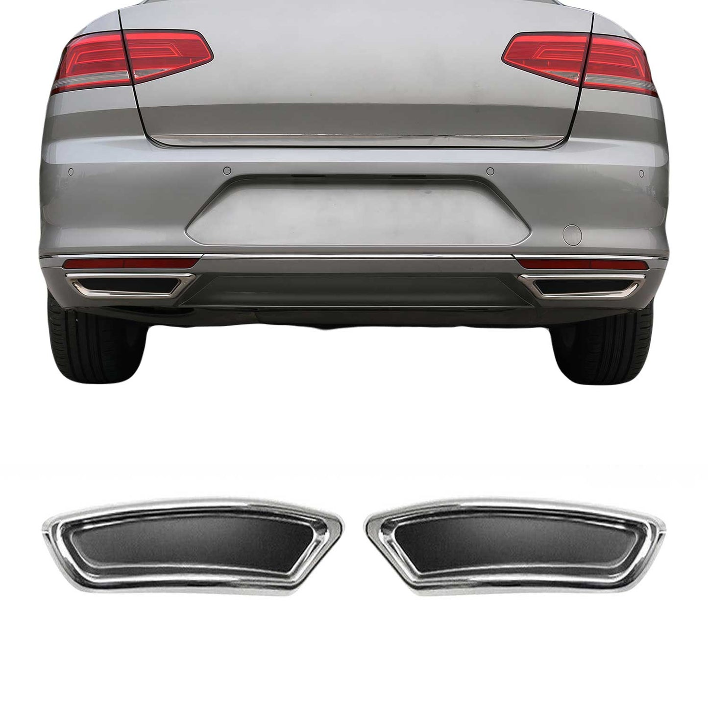 Ramă difuzor evacuare bara de protecție pentru VW Passat B8 2014-2019 oțel inoxidabil cromat