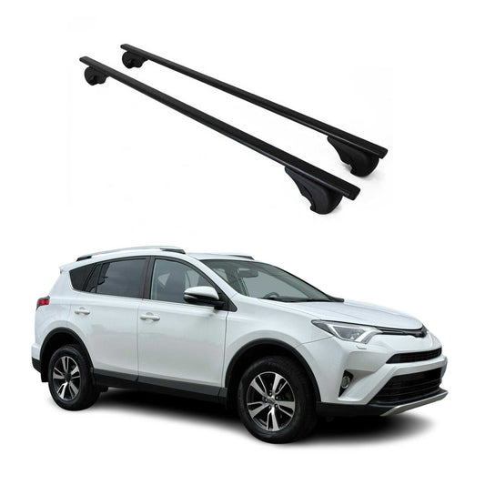 Dachträger Grundtäger für Toyota RAV4 XA40 2015-2018 75kg Metall Schwarz 2 tlg