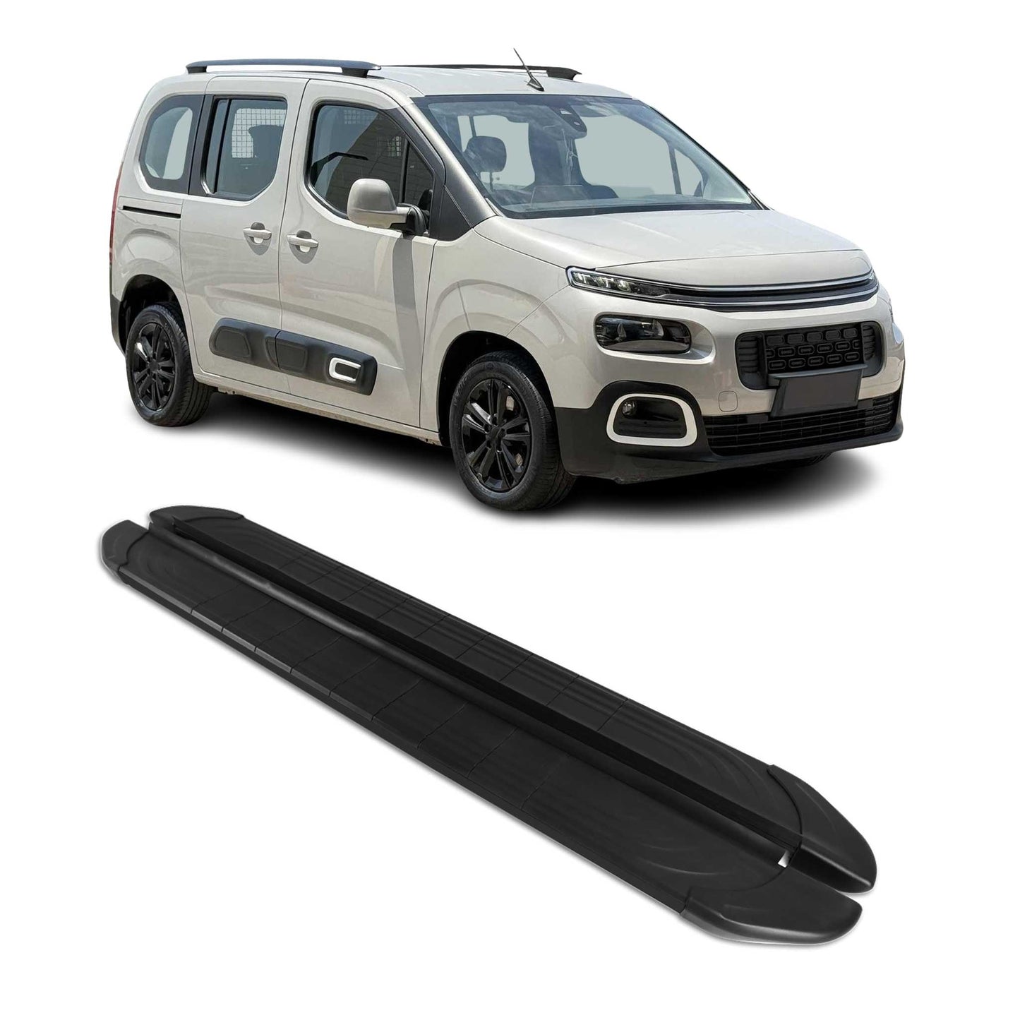 Trittbretter Seitenschweller für Citroen Berlingo L1 2018-2025 Kombi Alu Schwarz
