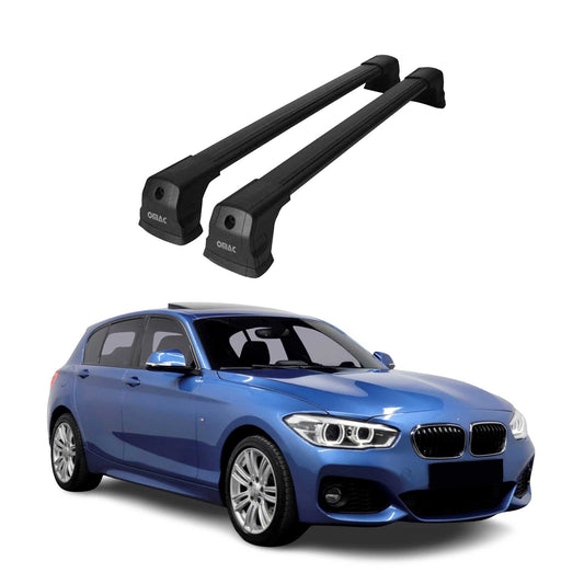 Portbagaj de plafon pentru BMW Seria 1 F20 F21 3 uși 5 uși 2012-2019 aluminiu negru 2x
