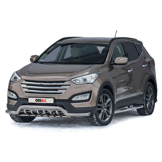 Frontschutzbügel Frontbügel für Hyundai Santa Fe 2012-2018 mit ABE Stahl Silber