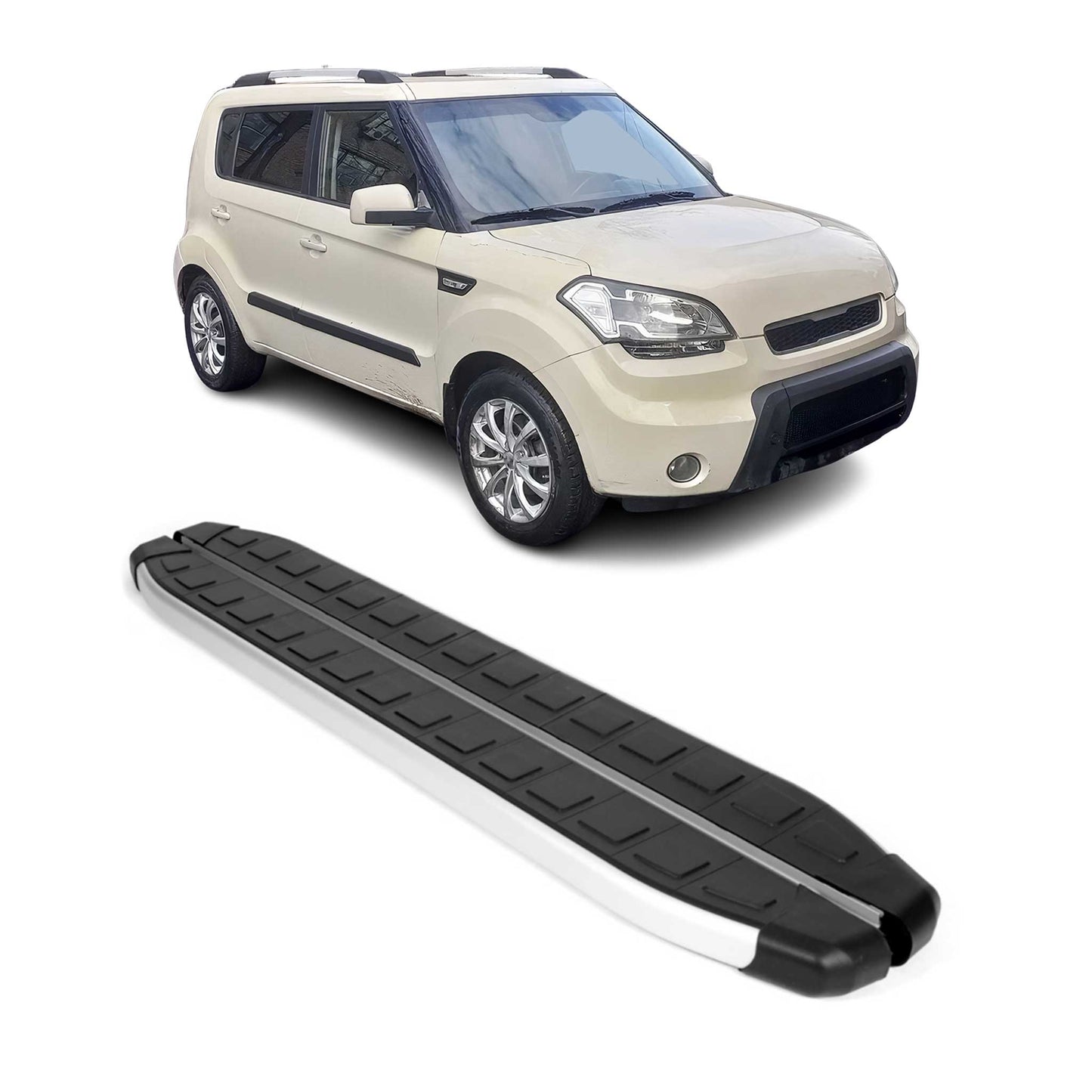 Seitenschweller Seitenbretter Trittbretter für Kia Soul 2008-2014 Alu Schwarz