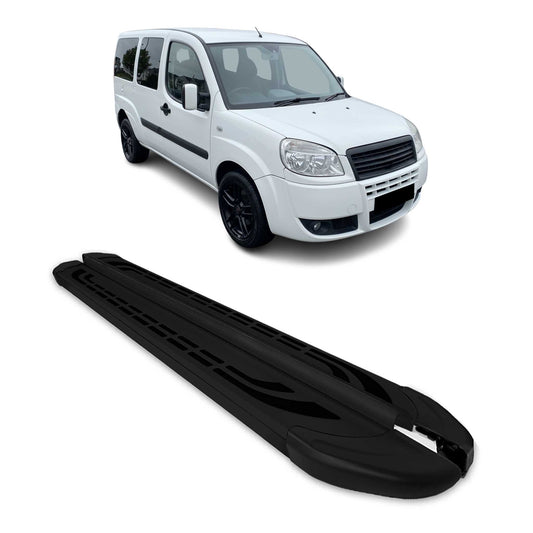 Praguri/praguri laterale pentru Fiat Doblo Maxi 2000-2010 ampatament lung, aluminiu, negru