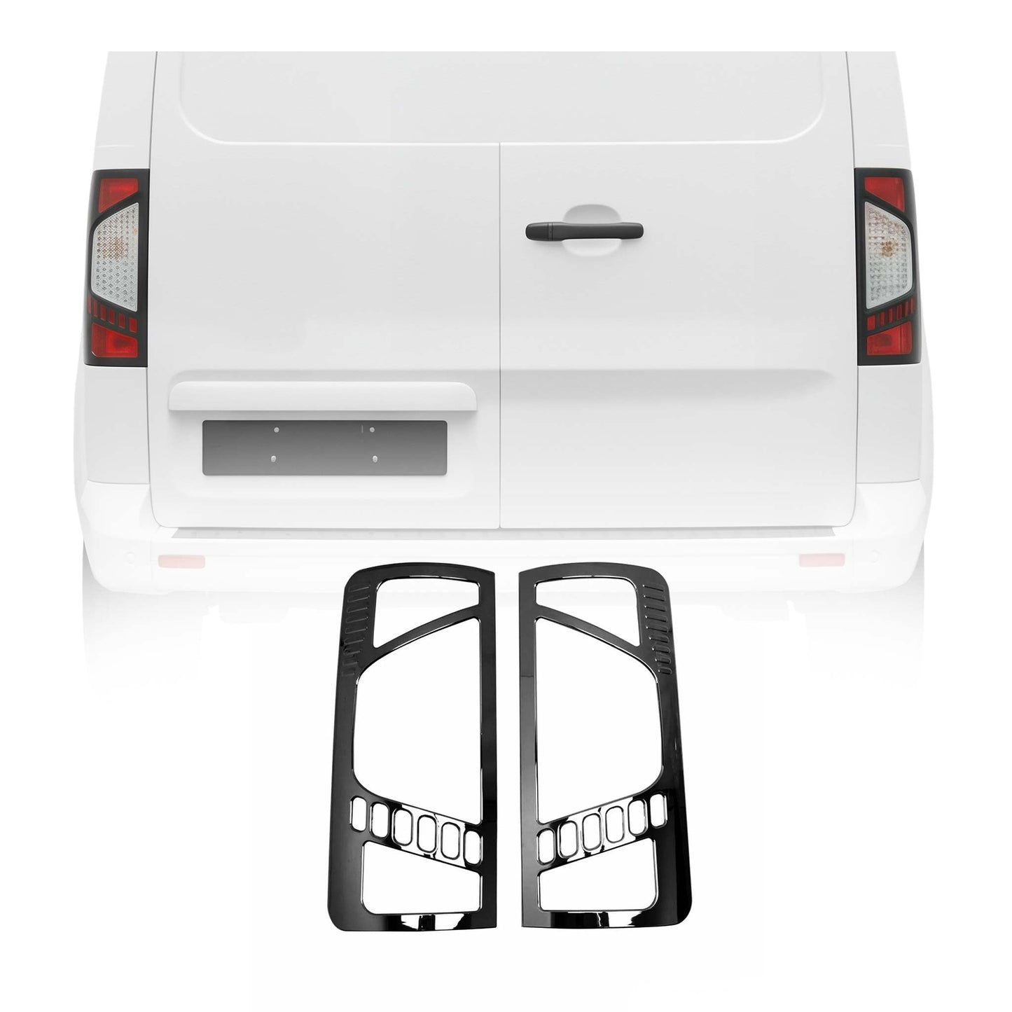 Stoplicht Rahmen für Ford Transit Tourneo Connect 2009-2013 Abs Dark Chrom