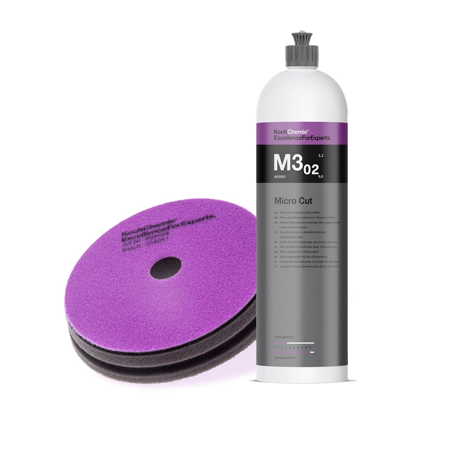 Koch Chemie Micro Cut 1 l + discul de curățare Micro Cut 126x23mm