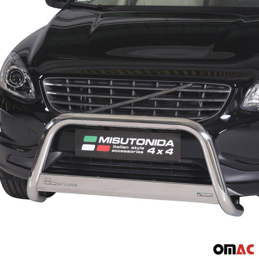 Bară de protecție/buton față pentru Volvo XC60 2013-2017 ø63mm oțel argintiu protecție