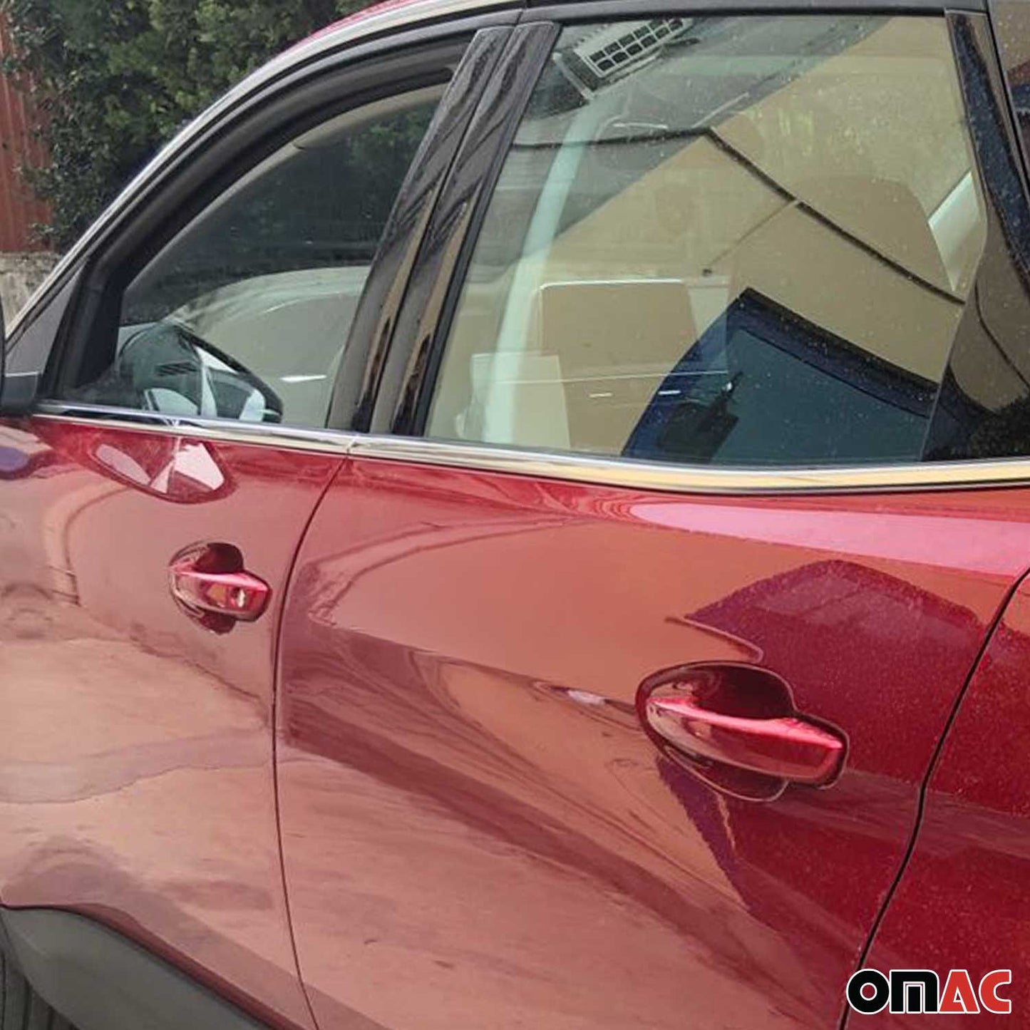 Benzi decorative pentru geamuri Peugeot 3008 2016-2025, oțel inoxidabil cromat, 8 bucăți