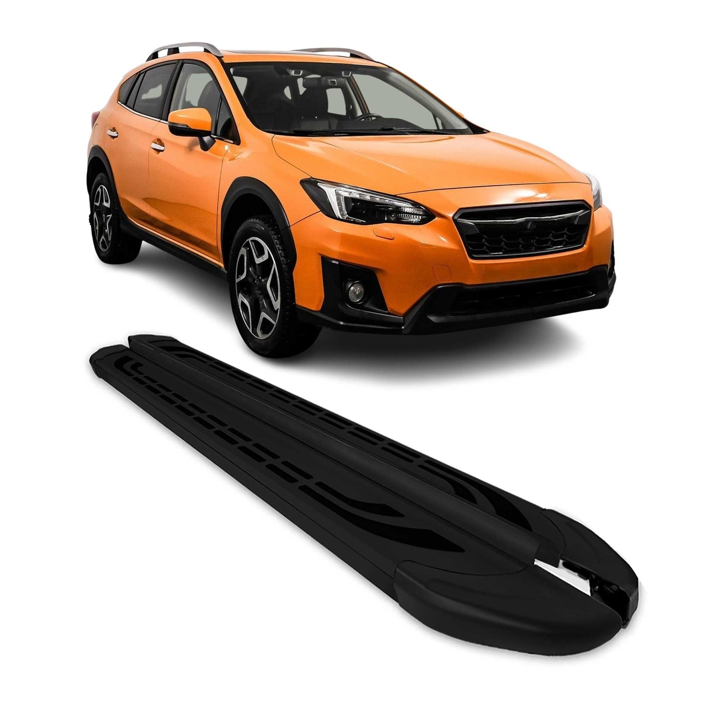 Trittbretter Seitenschweller Seitenbretter für Subaru XV 2012-2018 Alu Schwarz