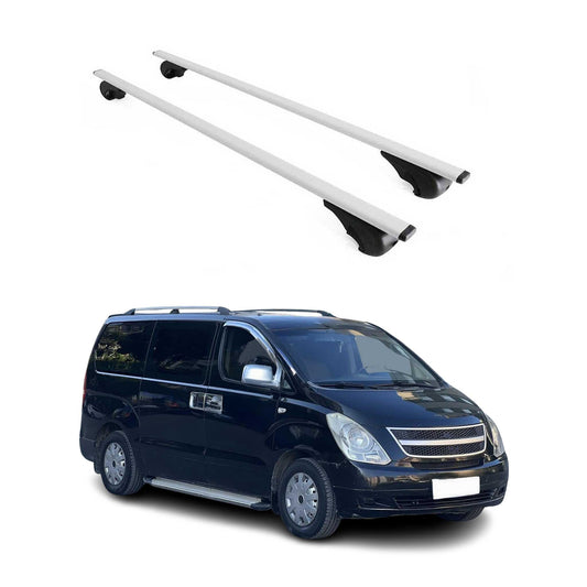 Portbagaj de plafon pentru Hyundai H-1 Travel Starex 2007-2025 75kg, argintiu metalic
