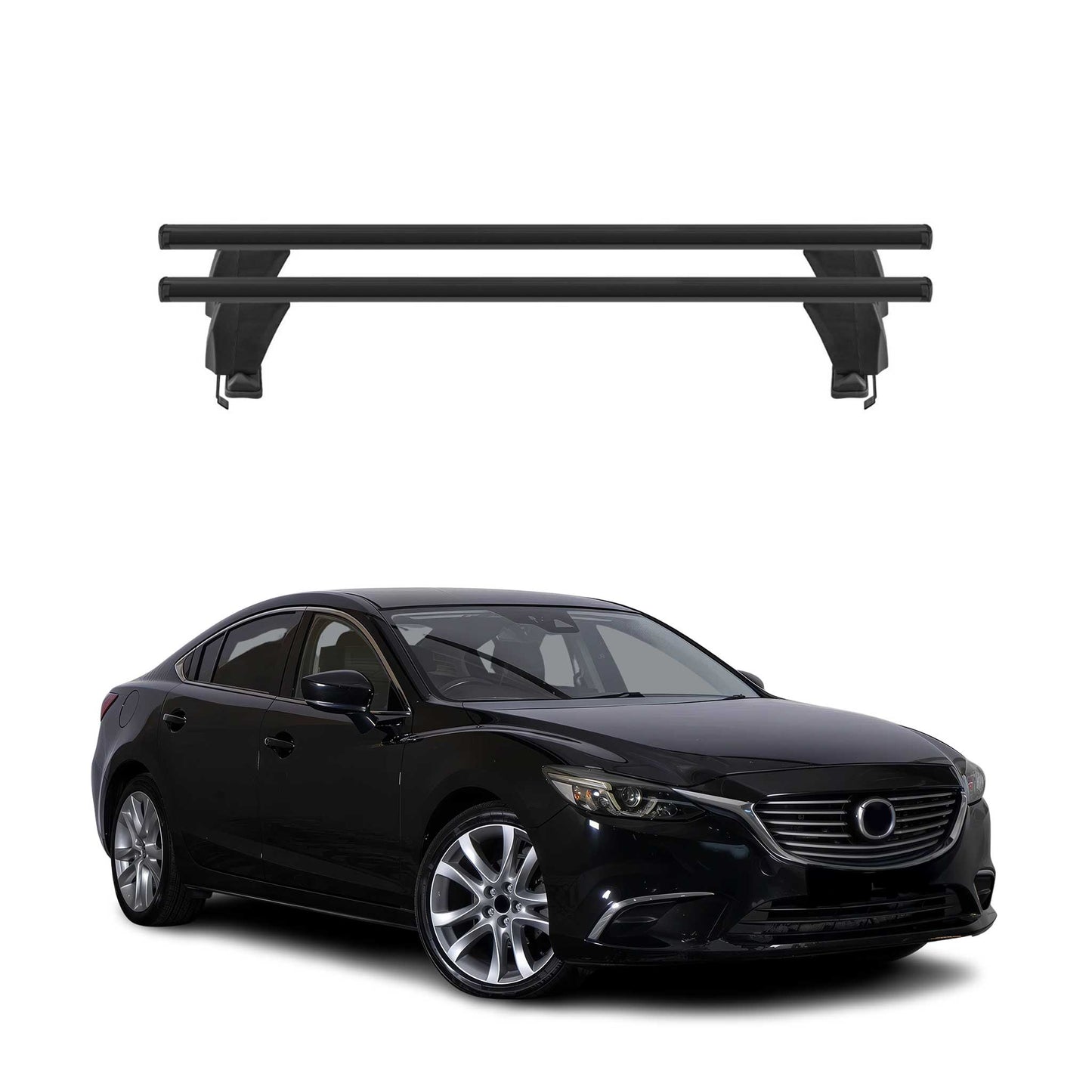 Menabo Dachträger Grundtäger für Mazda 6 2012-2017 50kg Aluminium Schwarz 2 tlg