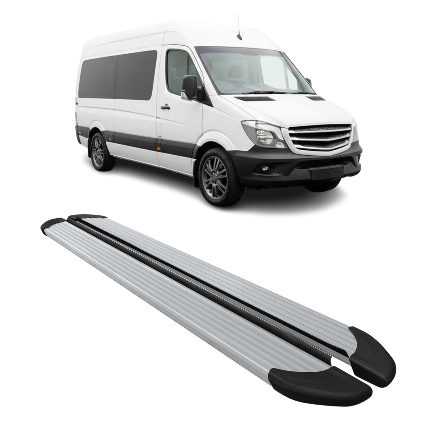Trittbretter Seitenschweller für Mercedes Sprinter W906 2006-2018 L2 Langer Alu