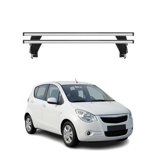 Menabo Dachträger Grundtäger für Opel Agila 2007-2014 50kg Alu Silber 2 tlg