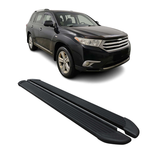 Seitenschweller Trittbretter Schweller für Toyota Highlander 2007-13 Alu Schwarz
