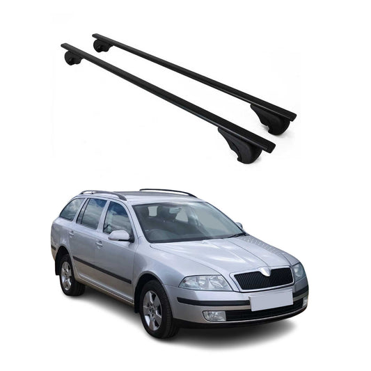 Portbagaj de plafon pentru Skoda Octavia mk2 2004-2013 75kg, negru metalic, 2 buc.