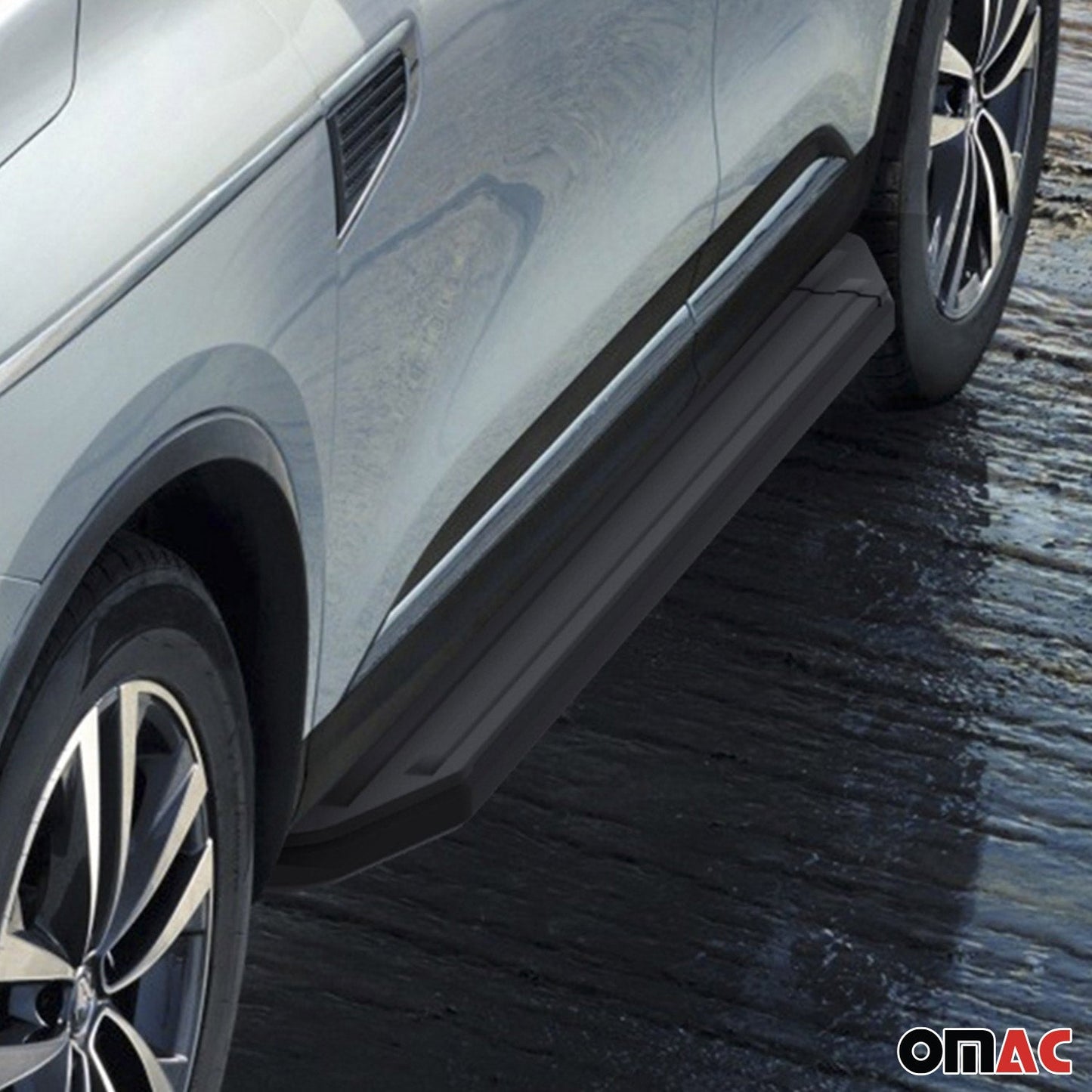 Trittbretter Seitenschweller für Renault Koleos 2017-2025 ABE Schwarz Alu