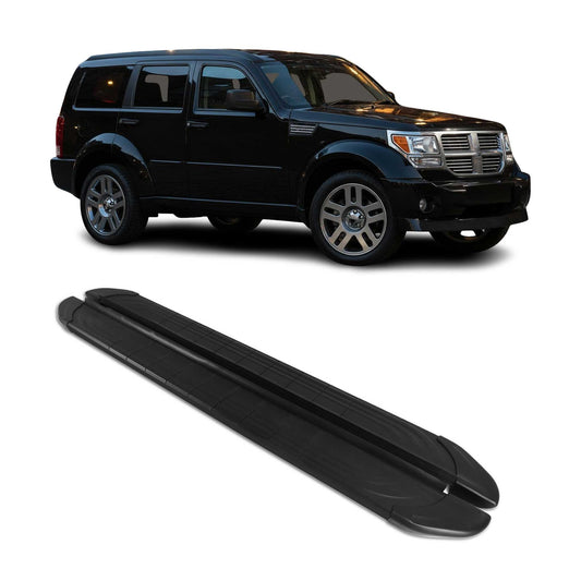 Trittbretter Seitenschweller für Dodge Nitro 2006-2012 Aluminium Schwarz 2tlg