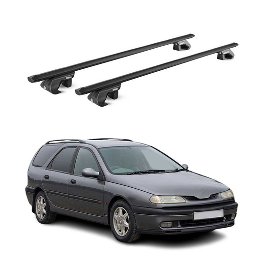 Bagażnik dachowy do Renault Laguna I II Kombi 1995-2007 90kg Aluminium Czarny 2x ABE